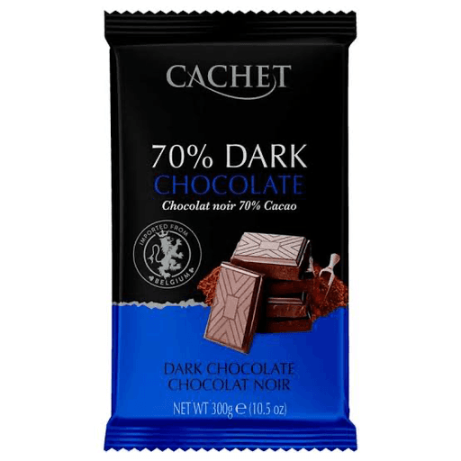 Чорний шоколад Cachet 70% какао, 300 г