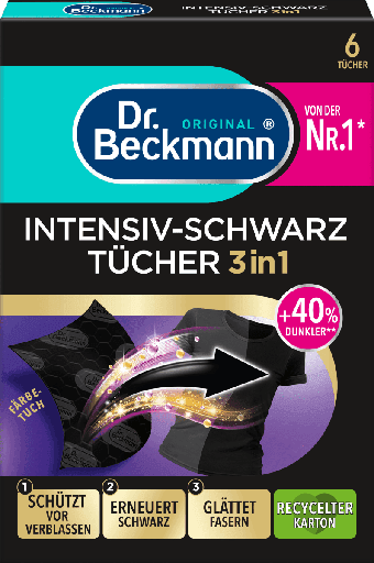 Серветки для прання Dr.Beckmann Intensiv-Schwarz 3 in 1, 8 шт.