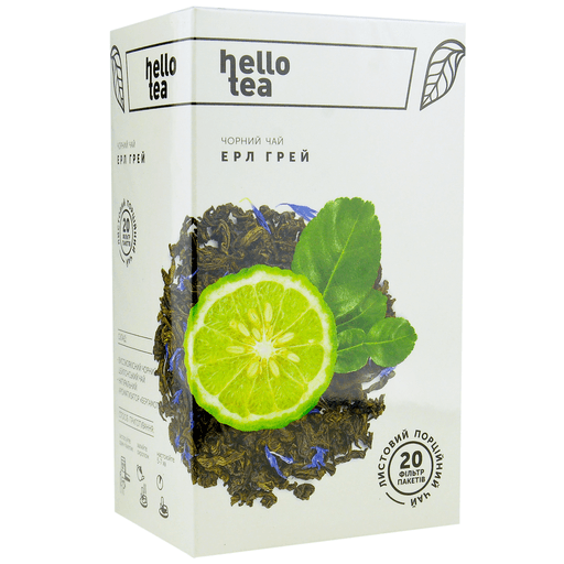 Чай Hello Tea «Ерл Грей», 20 пакетиків