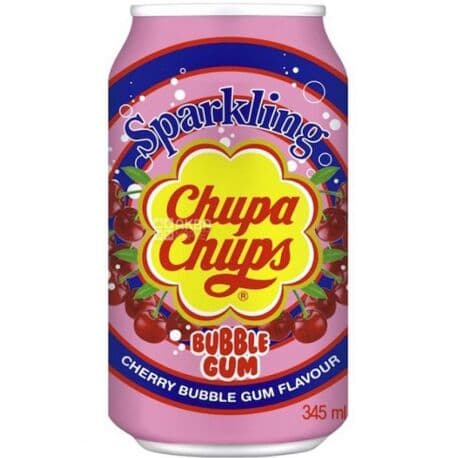 Газований напій Chupa Chups Cherry Bubble Gum 345 мл