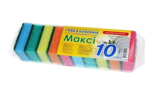Губки для посуду Супер Піна Максі 10×7 см, 10 шт.
