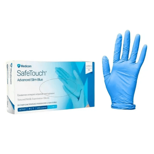 Рукавички нітрилові Safe-Touch сині, розмір S, 100 шт.