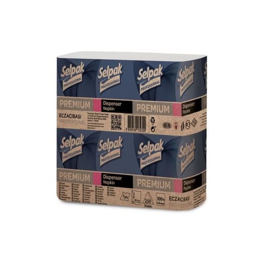 Серветки Selpak Premium для диспенсерів 26×24 см, 250 шт.