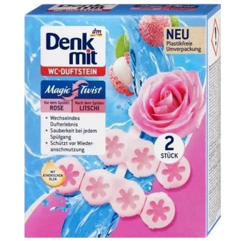 Блок для унітазу Denkmit WC Magic Twist Rose & Litschi