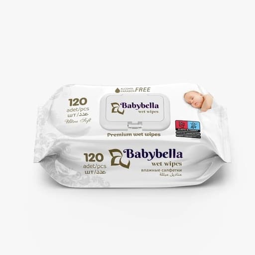 Вологі серветки BabyBella Baby, 120 шт.