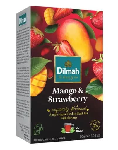 Чай чорний Dilmah «Манго та Полуниця» у пакетиках, 20 × 1,5 г