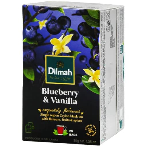 Чай чорний Dilmah «Лохина та Ваніль» у пакетиках, 20 × 1,5 г
