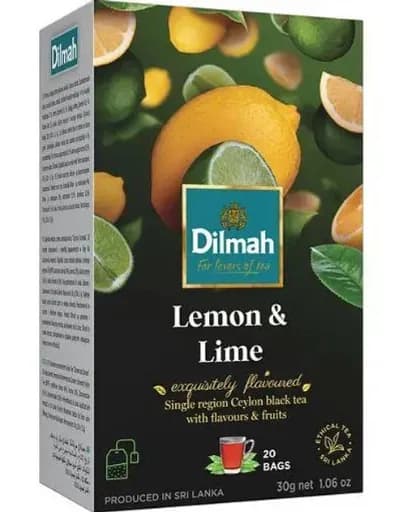 Чай чорний Dilmah «Лимон та Лайм» у пакетиках, 20 × 1,5 г