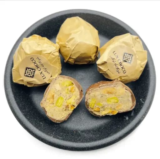 Цукерки Lux Choco Dubai з фісташкою та лісовим горіхом у молочному шоколаді (арт. 3108), 3 кг