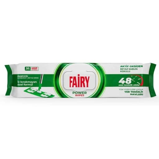 Вологі серветки для миття підлоги Fairy Power Wipes, 50 шт.