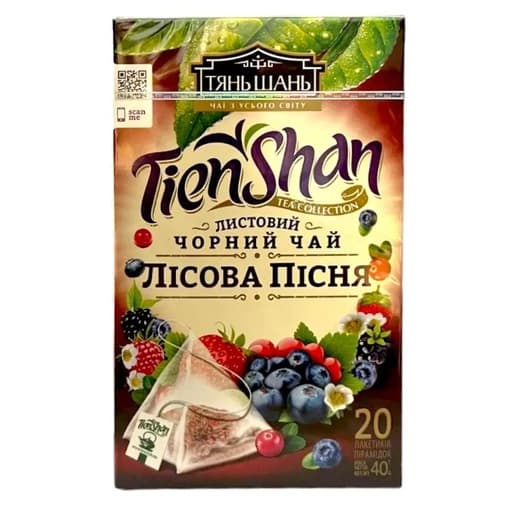 Чай чорний Tien Shan «Лісова пісня» у пірамідках, 20 × 2 г