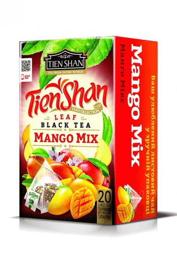 Чай чорний Tien Shan «Манго Мікс» у пірамідках, 20 × 2 г