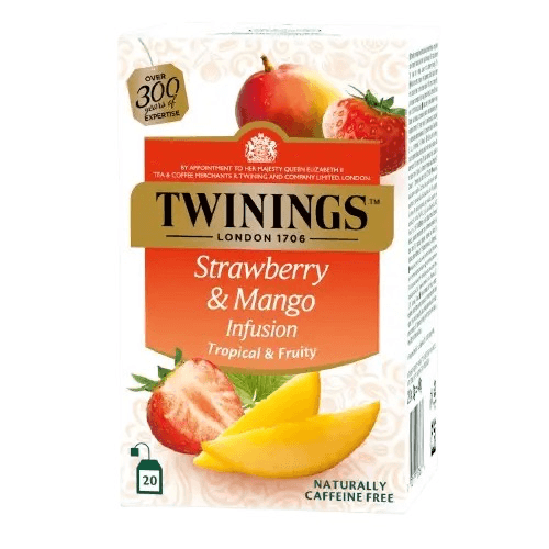 Чай Twinings фруктовий полуниця та манго у пакетиках, 20 пак. × 2 г