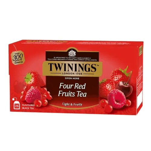 Чай Twinings чорний «4 червоні фрукти» у пакетиках, 25 пак. × 2 г