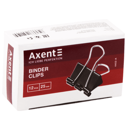 Затиск для паперу Axent 15 мм чорний