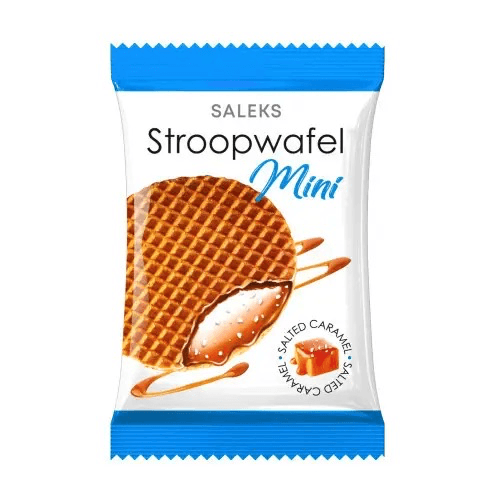 Міні-вафля Stroopwafel mini SALEKS із солоною карамеллю 8 г