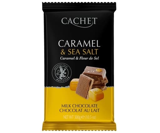 Молочний шоколад Cachet карамель і морська сіль, 300 г
